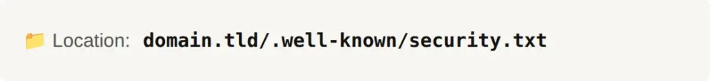 security.txt location under /.well-known/ of a domain