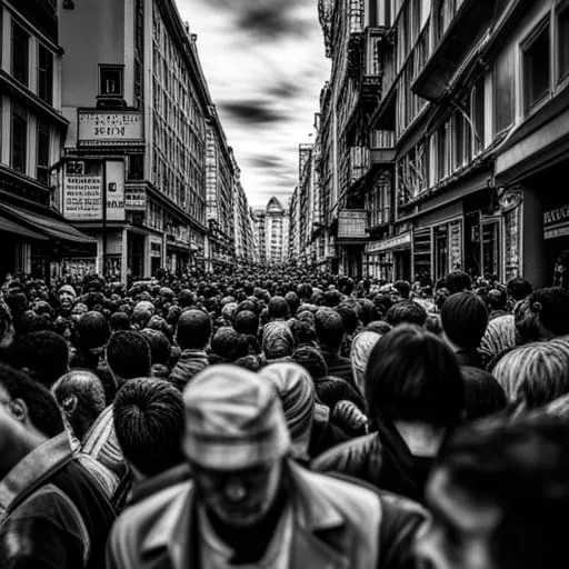 Mullvad Browser and hide in the crowd: black-and-white image of a dense crowd