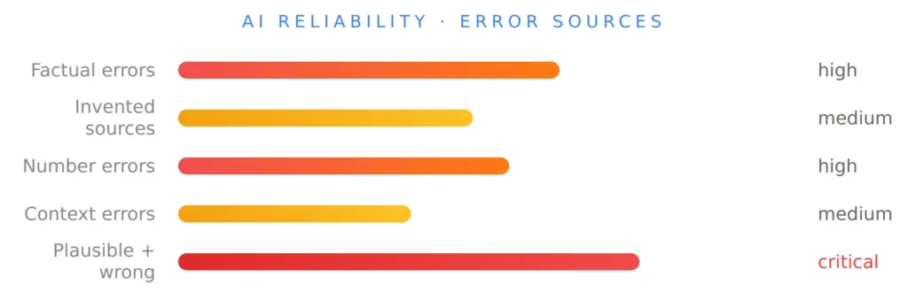 AI errors in Copilot: factual errors, invented sources, number errors and plausible falsehoods
