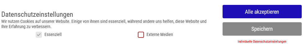 Typical Borlabs Cookie entry screen with Accept all and Save buttons